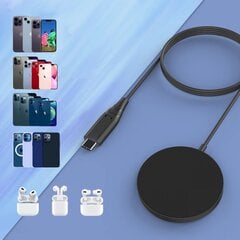 Магнитно-индукционное зарядное устройство, Choetech, для iPhone, 15 Вт, черный цена и информация | Зарядные устройства для телефонов | pigu.lt