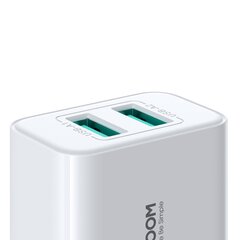 Зарядное устройство, Joyroom JR-TCN041, 2x USB-A, 10,5 Вт, 2,1A., белый цена и информация | Зарядные устройства для телефонов | pigu.lt