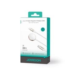 Индукционное зарядное устройство, 2 в 1, Joyroom S-IW0121, Apple Watch, USB-C, 1,5 м, белый цена и информация | Кабели для телефонов | pigu.lt