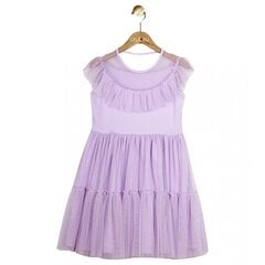 Платье с тюлем, с короткими рукавами, для девочек, фиолетовое цена и информация | Платья для девочек | pigu.lt