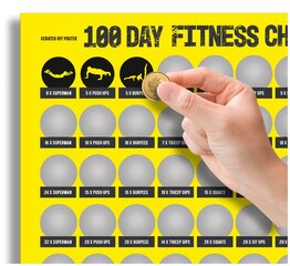 Nutrinama kortelė 100 Day Fitness Challenge, geltona, 1 vnt. цена и информация | Карты мира | pigu.lt