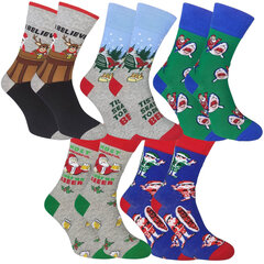 Kalėdnės kojinės vyrams, įvairių spalvų, 5 poros цена и информация | Мужские носки | pigu.lt