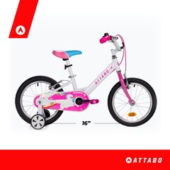 Vaikiškas dviratis ATTABO AKB-16B 16", baltas kaina ir informacija | Balansiniai dviratukai | pigu.lt