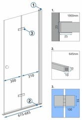 кабинный модуль fold n2 70 chrome цена и информация | Душевые кабины | pigu.lt