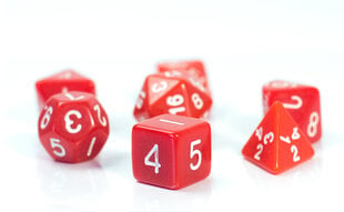 Кубики для ролевых игр Красные Набор из 7 кубиков Dice RPG цена и информация | Настольные игры, головоломки | pigu.lt