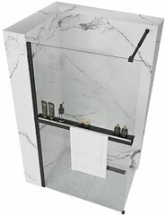 Rea Aero Black Mat 90 dušo sienelė su lentyna ir EVO pakaba kaina ir informacija | Dušo kabinos | pigu.lt