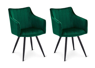 Valgomojo kėdžių komplektas Linda, 2 vnt, žalias kaina ir informacija | Virtuvės ir valgomojo kėdės | pigu.lt