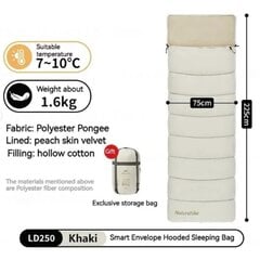 Спальный мешок Naturehike Envelope с отстегивающимся капюшоном - LD250 цена и информация | Спальные мешки | pigu.lt