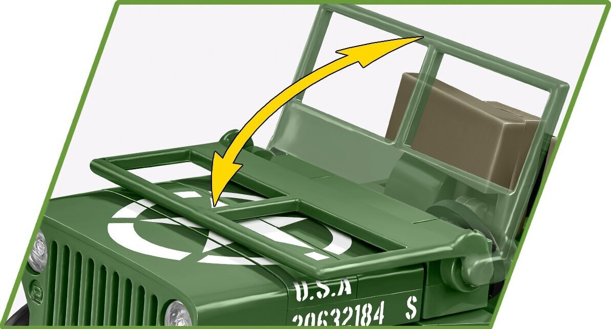 Surenkamas modelis WWII Willys MB ir priekaba Cobi, 2297, 200 d. kaina ir informacija | Konstruktoriai ir kaladėlės | pigu.lt