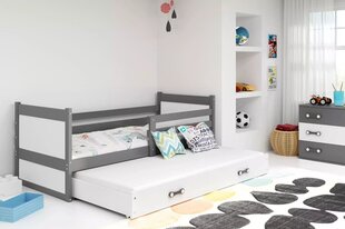Детская кровать Colbert с матрасом и дополнительной кроватью и выдвижным ящиком, 190x80 см цена и информация | Детские кровати | pigu.lt