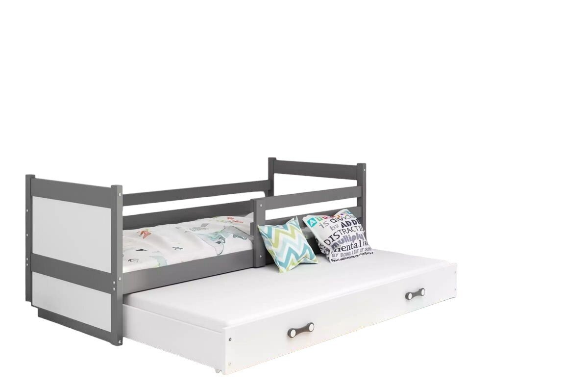 Vaikiška lova su čiužiniu ir papildoma lova Colbert 190x80cm, balta цена и информация | Vaikiškos lovos | pigu.lt