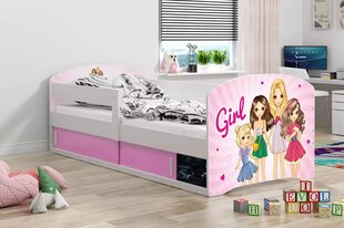 Детская кровать для девочки с матрацем и ящиками LuxCasa, 160x80 см, белая цена и информация | Детские кровати | pigu.lt
