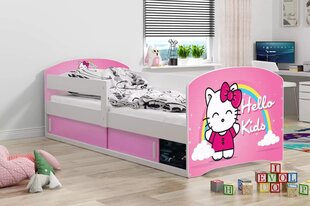 Детская кровать LuxCasa Cat с матрасом и ящиками для белья, 160x80 см, розовая цена и информация | Детские кровати | pigu.lt