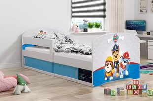 Детская кровать LuxCasa "Собачий патруль" с матрацем и ящиками для белья, 160x80см, белая цена и информация | Детские кровати | pigu.lt