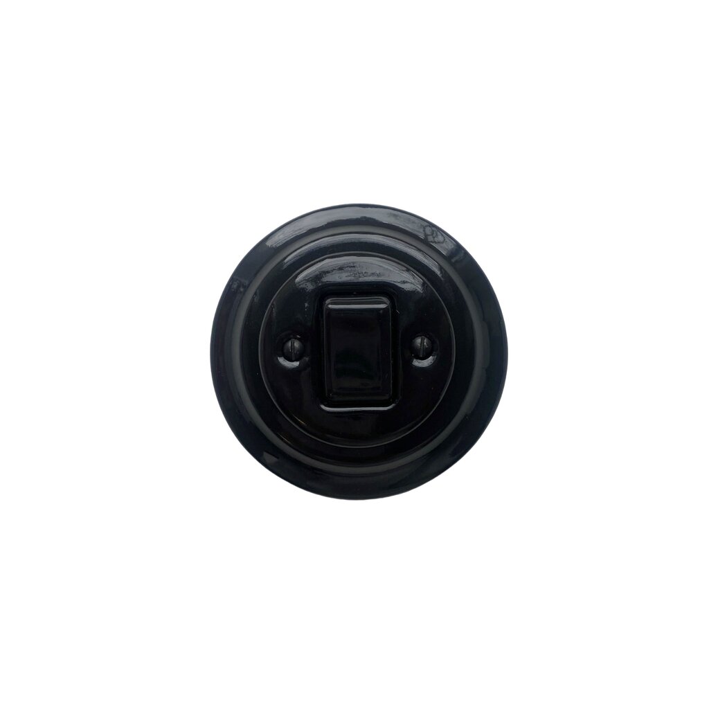 Olde Worlde Flush mounted push button switch, Crossing K1-R140QB sieninis jungiklis Juoda , kaina ir informacija | Elektros jungikliai, rozetės | pigu.lt