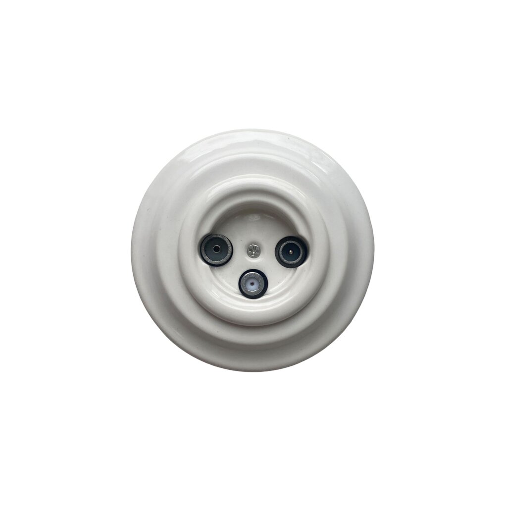 Olde Worlde Flush mounted TV/SAT socket K1-TV/SAT AW elektros lizdai Balta , kaina ir informacija | Elektros jungikliai, rozetės | pigu.lt