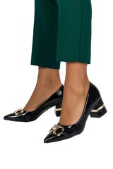 Женские черные лакированные туфли на шпильке с украшением Casu D23WX8-B 100934-N цена и информация | Женские туфли | pigu.lt