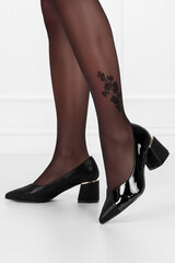Черные женские туфли с декоративным каблуком и кожаной стелькой Casu ER23WX5-B 100959-N цена и информация | Женские туфли | pigu.lt