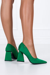 Зеленые женские туфли с декоративным каблуком и кожаной стелькой Casu ER23WX6-G 100963-F цена и информация | Женские туфли | pigu.lt