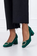 Женские зеленые туфли на шпильке с золотым украшением с кожаной стелькой Casu ER23WX9-G 100972-F цена и информация | Женские туфли | pigu.lt