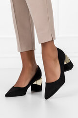 Черные женские туфли с декоративной стелькой Casu из натуральной кожи D23WX12-B 100997-N цена и информация | Женские туфли | pigu.lt