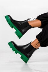 Женские черные сапоги на резиновой подошве с зеленой подошвой Casu G22WX4-B 101052-F цена и информация | Женские ботинки | pigu.lt