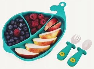 Silikoninė lėkštė su stalo įrankiais Giligums kaina ir informacija | Kūdikių indai, indeliai pienui ir įrankiai | pigu.lt