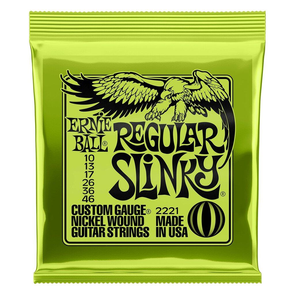 Stygos elektrinei gitarai Ernie Ball Regular Slinky 10-46 цена и информация | Priedai muzikos instrumentams | pigu.lt