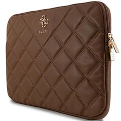 Guess Sleeve GUCS14ZPSQSSGW 14" brązowy|brown Quilted 4G kaina ir informacija | Moteriškos rankinės | pigu.lt