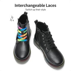 Auliniai batai mergaitėms Dream Pairs, juodi цена и информация | Детские сапоги | pigu.lt