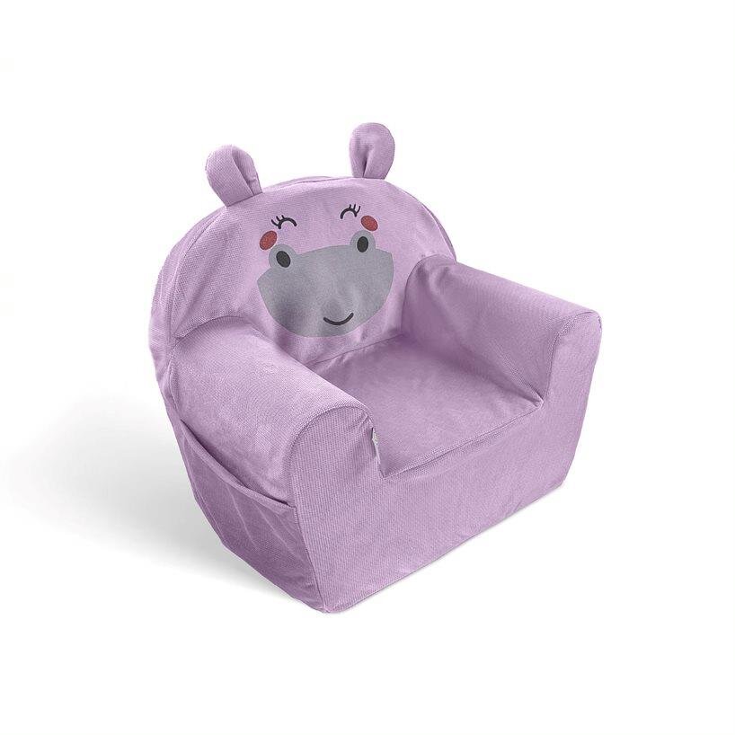 Fotelis Albero Mio Animals Hippo, violetinis kaina ir informacija | Vaikiški sėdmaišiai, foteliai, pufai | pigu.lt