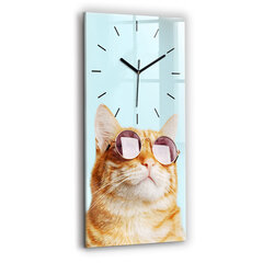 Sieninis laikrodis Juokinga katė su akiniais kaina ir informacija | Laikrodžiai | pigu.lt