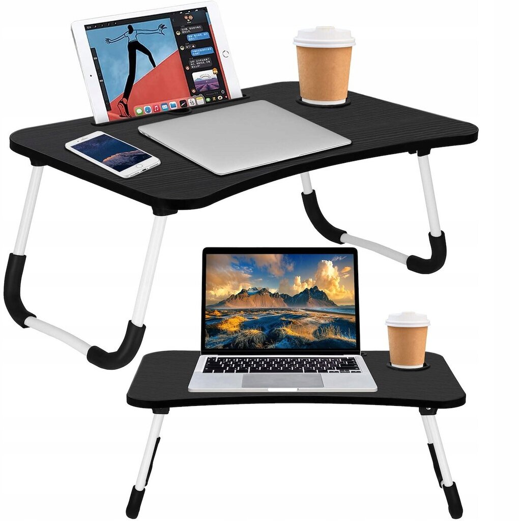 Kompiuterio staliukas Springos, juodas цена и информация | Kompiuteriniai, rašomieji stalai | pigu.lt