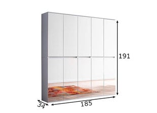 Prieškambario spintelė Trendteam Mirror, 185x34x191 cm, balta kaina ir informacija | Prieškambario spintos | pigu.lt