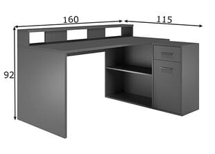 Rašomasis stalas Trendteam Gamer, pilkas kaina ir informacija | Kompiuteriniai, rašomieji stalai | pigu.lt