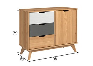 Подставка под ТВ Trendteam Scandik, 96x40xH79 см, коричневый / белый / серый цена и информация | Комоды, тумбочки в прихожую | pigu.lt