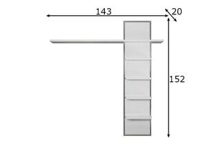 Sieninė lentyna Trendteam Infinity, pilka kaina ir informacija | Lentynos | pigu.lt