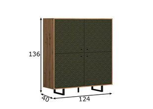 Шкаф Trendteam Sentra, зелёный/коричневый цена и информация | Шкафчики в гостиную | pigu.lt