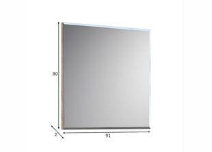 Sieninis veidrodis Trendteam Marlon, baltas/rudas kaina ir informacija | Prieškambario veidrodžiai | pigu.lt