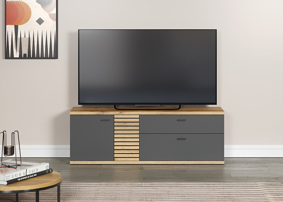 TV stovas Trendteam Norris, 157x42x55 cm, pilkas/rudas цена и информация | TV staliukai | pigu.lt