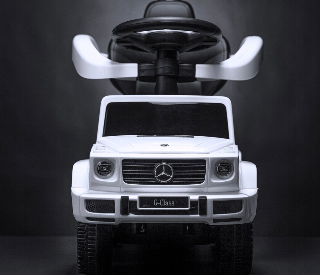 Paspiriama mašinėlė NELIK RIDE-ON MERCEDES G 3in1 , balta kaina ir informacija | Žaislai kūdikiams | pigu.lt