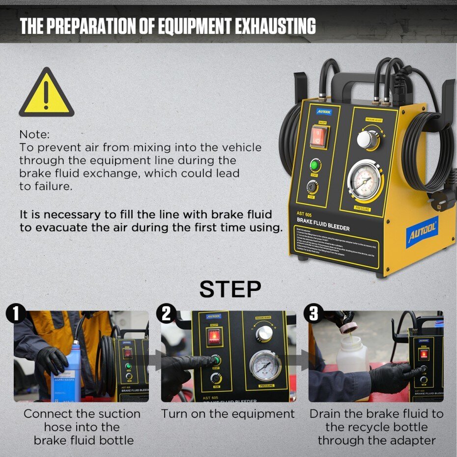 Stabdžių sistemos nuorinimo ir užpildymo įrenginys Autool AST605 цена и информация | Auto reikmenys | pigu.lt