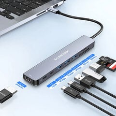 Lention 8in1 цена и информация | Адаптеры, USB-разветвители | pigu.lt