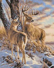 Deimantinė mozaika Wizardi Deer in Winter, 38x48 cm kaina ir informacija | Deimantinės mozaikos | pigu.lt