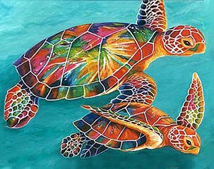 Морские Черепахи 48*38 см DP064 алмазная мозаика цена и информация | Алмазная мозаика | pigu.lt