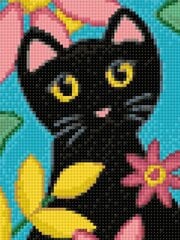 Deimantinė mozaika Wizardi Kitty and Flowers, 15x20 cm kaina ir informacija | Deimantinės mozaikos | pigu.lt