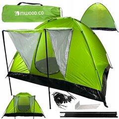 Палатка 4MWOOD-4, 210x210 см, зеленая цена и информация | Палатки | pigu.lt