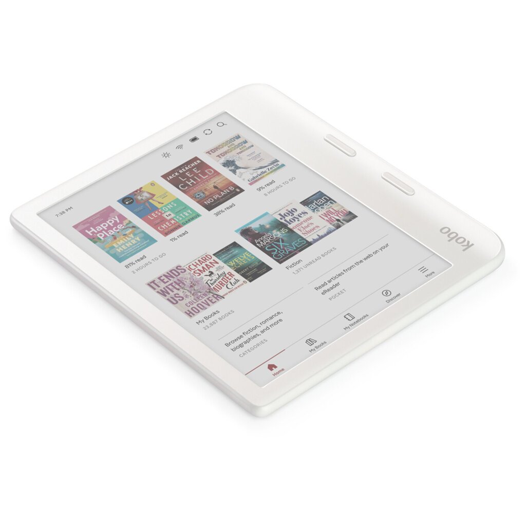 Rakuten Kobo Libra Colour White (N428-KU-WH-K-CK) цена и информация | Elektroninių knygų skaityklės | pigu.lt