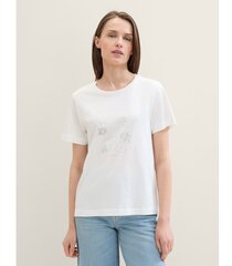 Tom Tailor marškinėliai moterims 1040544*10320, balti kaina ir informacija | Marškinėliai moterims | pigu.lt