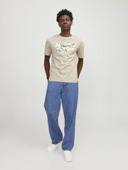 Jack & Jones marškinėliai vyrams 12250683*01, smėlio spalvos kaina ir informacija | Vyriški marškinėliai | pigu.lt